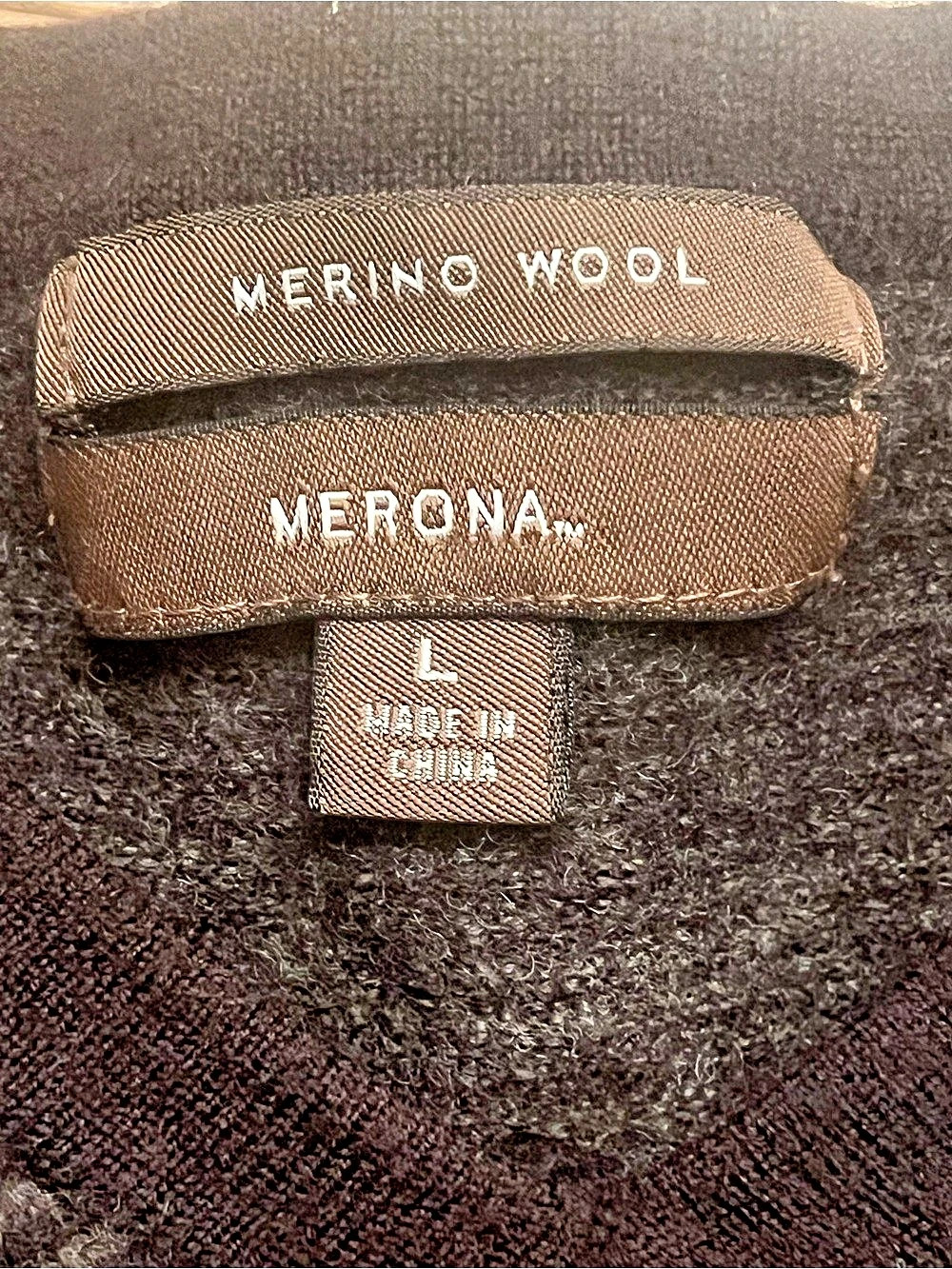 Merona Merino Wool V-Neck Sweater Brown Large good quality - Picture 4 of 5